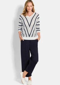 Pull en tricot fin avec motif marin