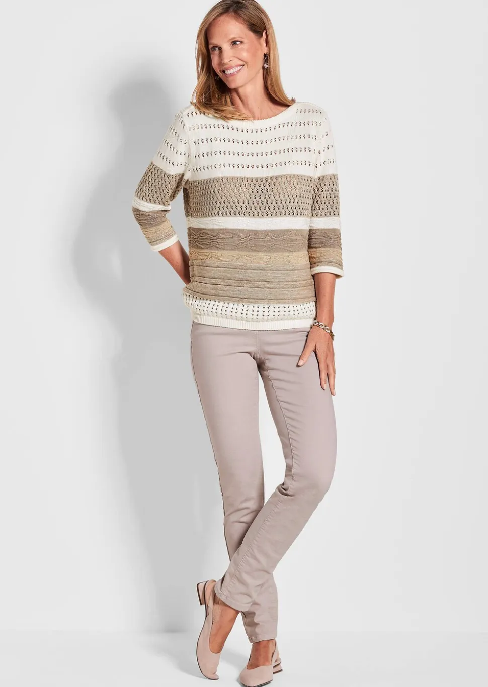 Pull en tricot à larges rayures