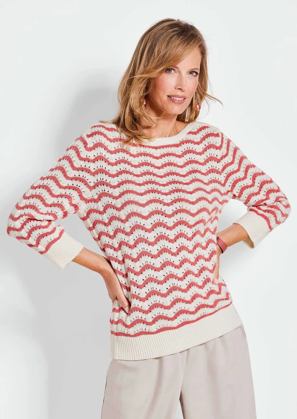 Pull en tricot à manches 3/4