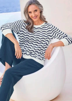 Pull en tricot à manches 3/4