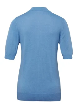 Pull en tricot à manches courtes et col chemisier