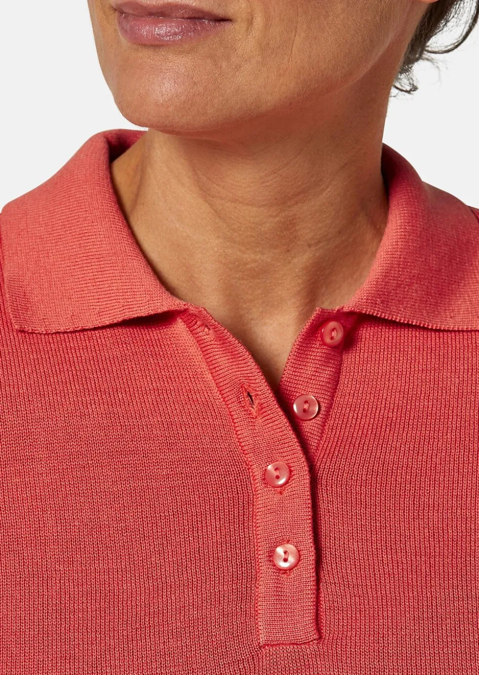 Pull en tricot à manches courtes et col chemisier