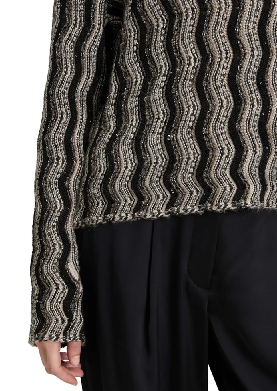 Pull en tricot à motif ondulé