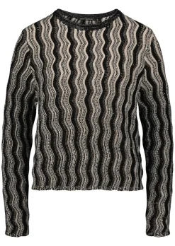 Pull en tricot à motif ondulé