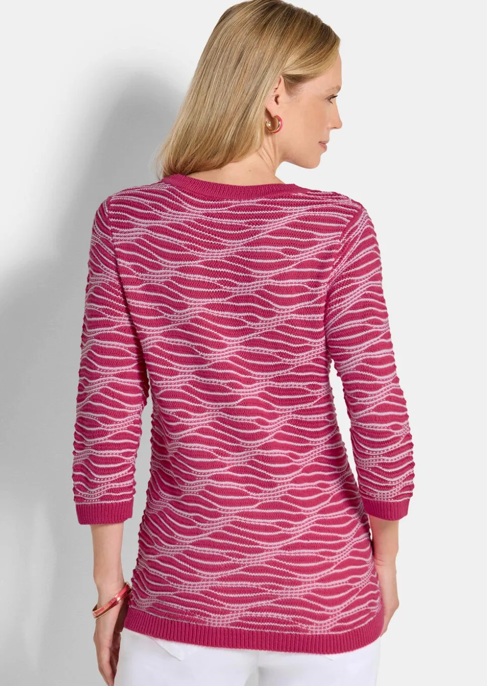Pull en tricot à motif ondulé
