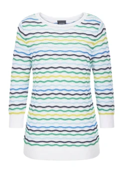 Pull en tricot à motif ondulé facile d'entretien