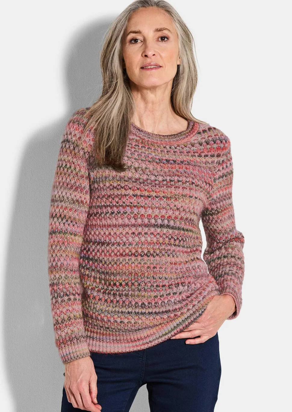 Pull en tricot multicolore