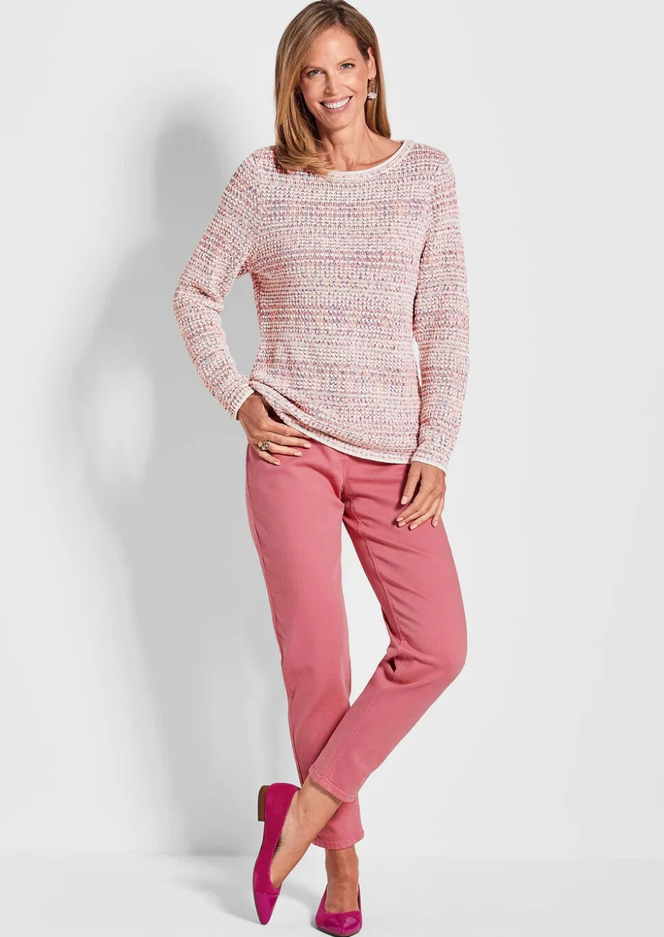 Pull en tricot multicolore