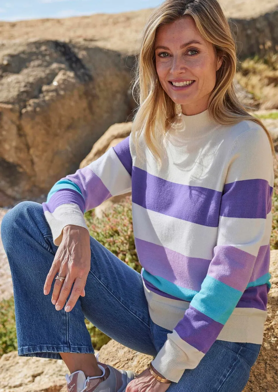 Pull en tricot rayé