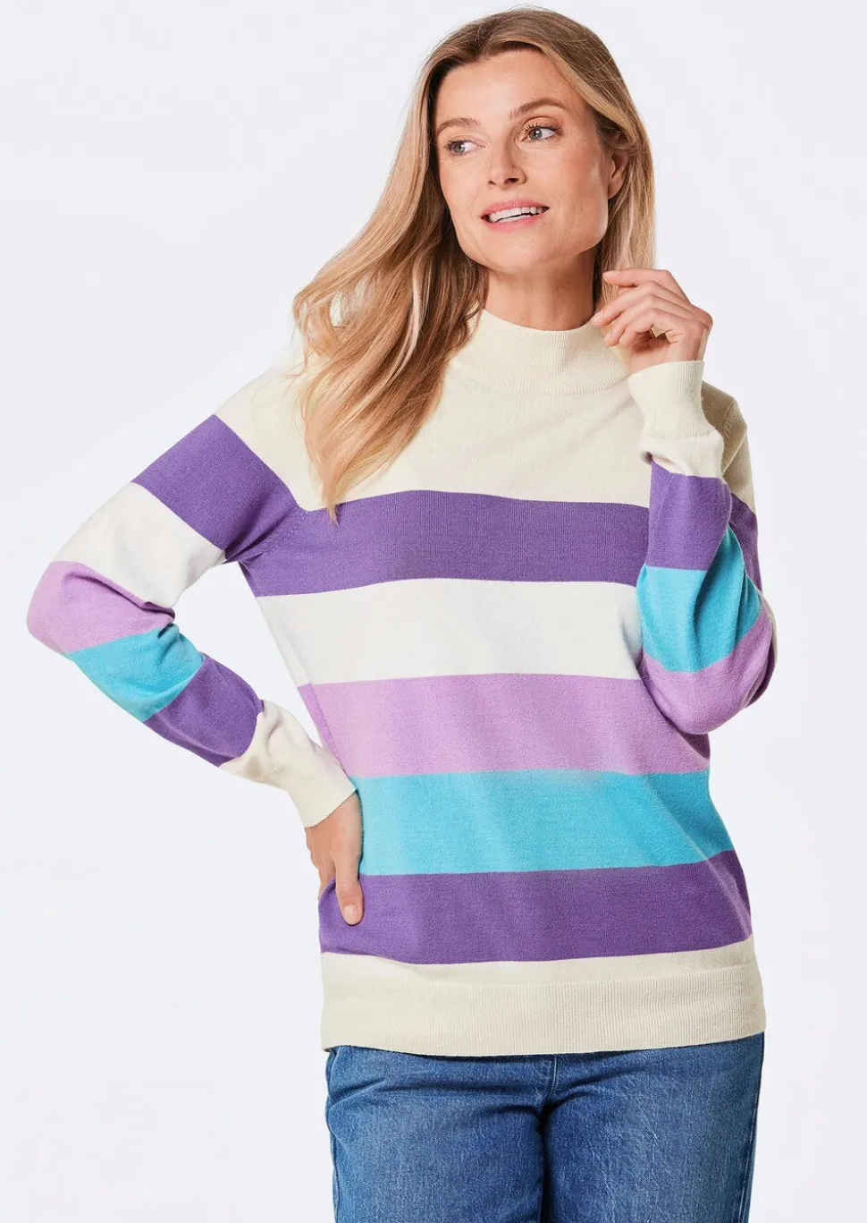 Pull en tricot rayé