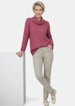 Pull en tricot structuré et fil métallisé
