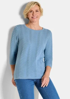 Pull en tricot structuré, à motif ondulé