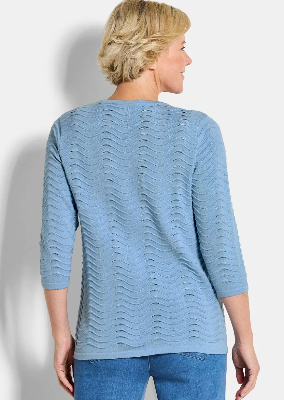 Pull en tricot structuré, à motif ondulé