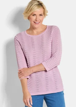 Pull en tricot structuré, à motif ondulé