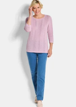 Pull en tricot structuré, à motif ondulé