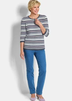 Pull jacquard à rayures