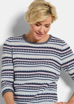 Pull jacquard à rayures