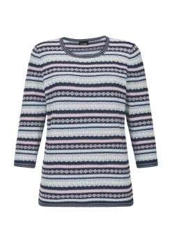 Pull jacquard à rayures