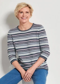 Pull jacquard à rayures