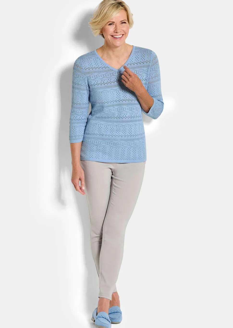Pull léger en tricot à motif ajouré