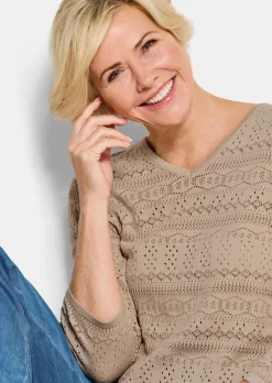 Pull léger en tricot à motif ajouré
