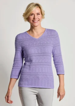 Pull léger en tricot à motif ajouré