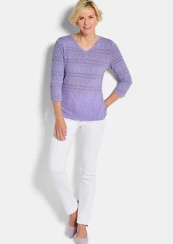 Pull léger en tricot à motif ajouré