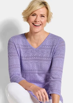 Pull léger en tricot à motif ajouré