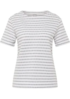 Pull à manches courtes en tricot structuré, avec coton