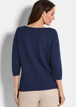 Pull à manches 3/4 en pur coton