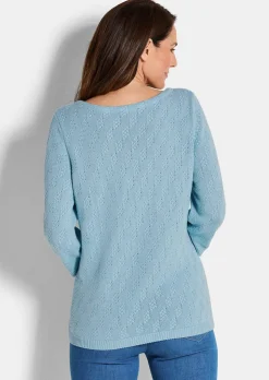 Pull à manches 3/4 en pur coton