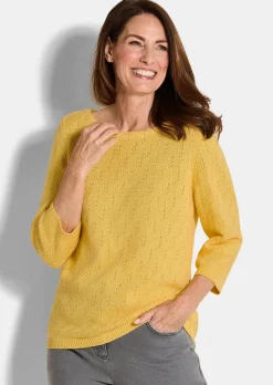 Pull à manches 3/4 en pur coton