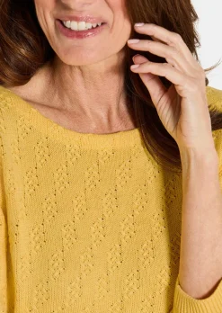 Pull à manches 3/4 en pur coton