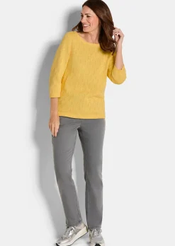 Pull à manches 3/4 en pur coton