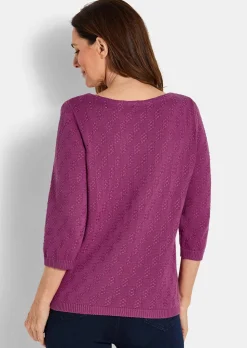 Pull à manches 3/4 en pur coton