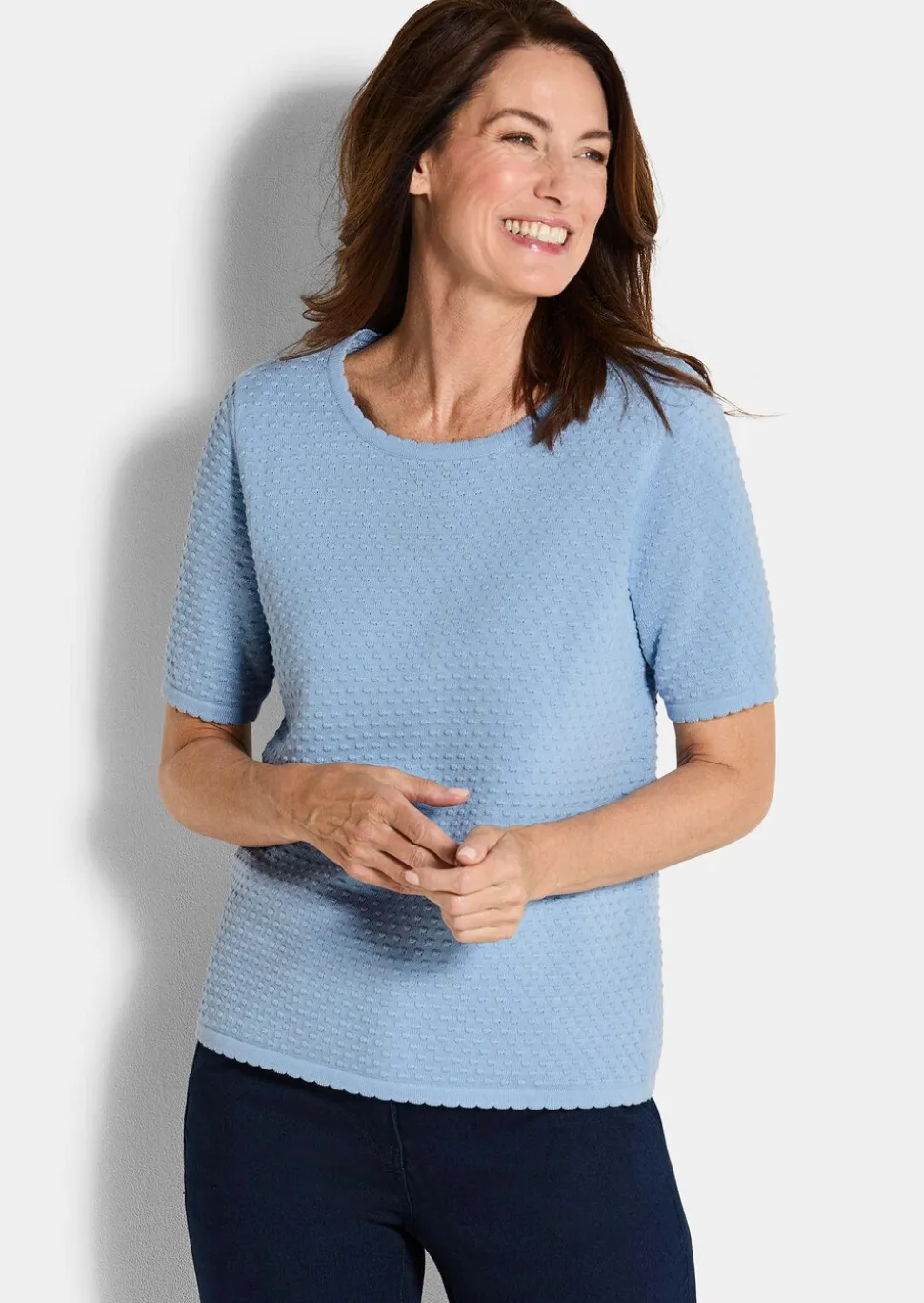 Pull à manches mi-longues avec motif à pois