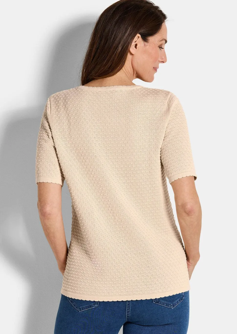 Pull à manches mi-longues avec motif à pois