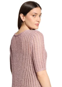 Pull-over ajouré estival avec paillettes