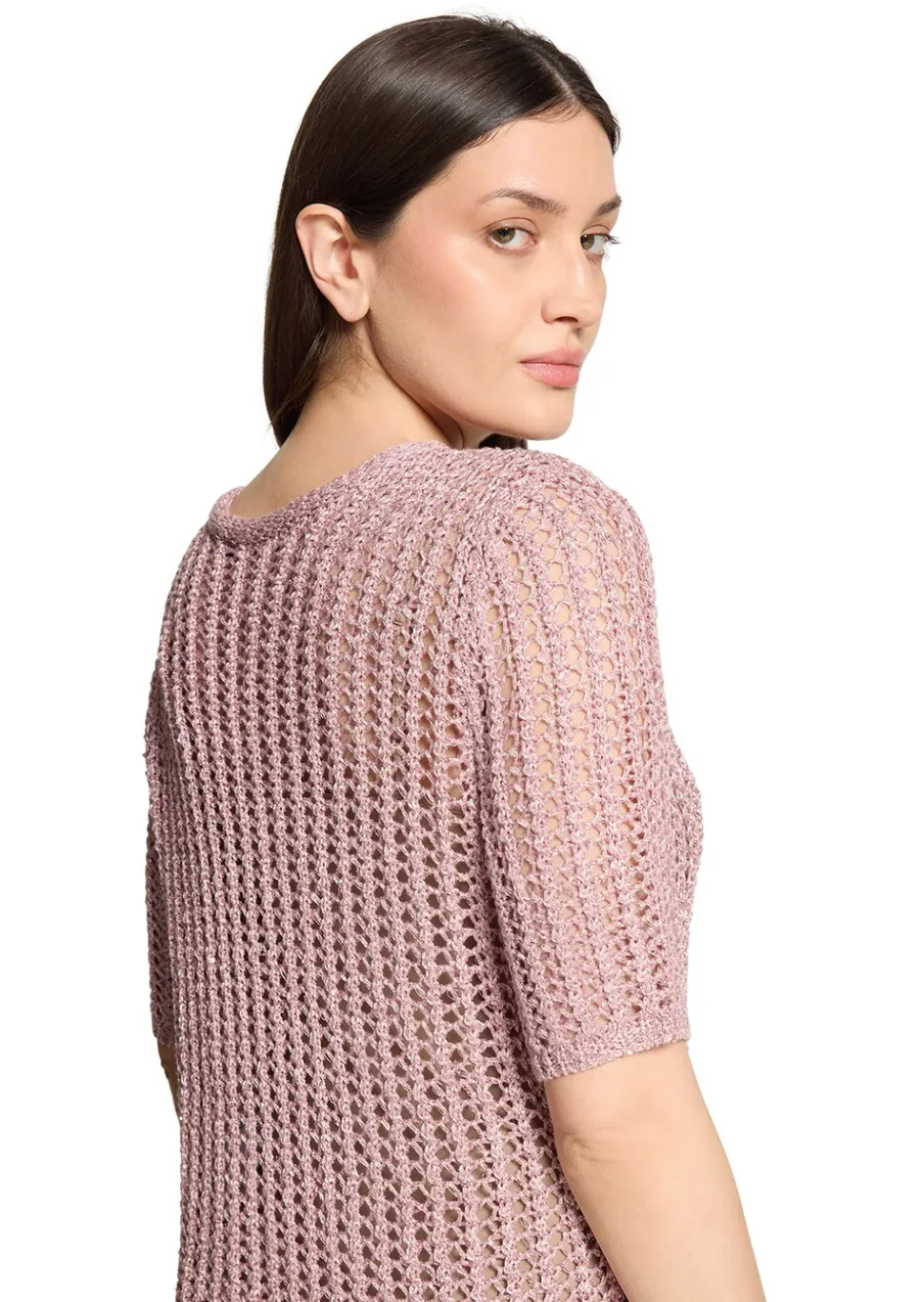 Pull-over ajouré estival avec paillettes