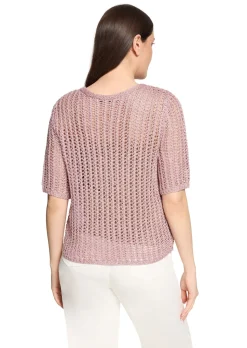 Pull-over ajouré estival avec paillettes