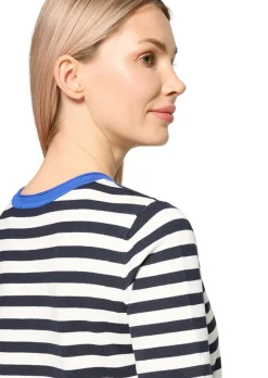 Pull à rayures en tricot fin avec manches mi-longues