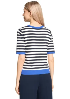 Pull à rayures en tricot fin avec manches mi-longues