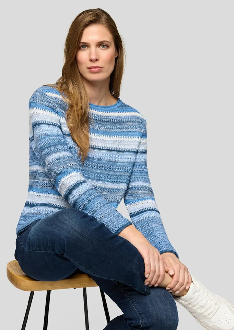 Pull à rayures RABE en maille structurée
