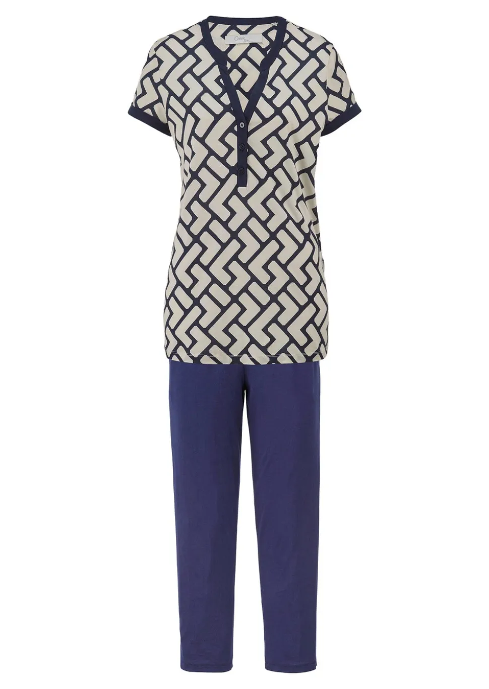 Pyjama en jersey avec pantalon 7/8