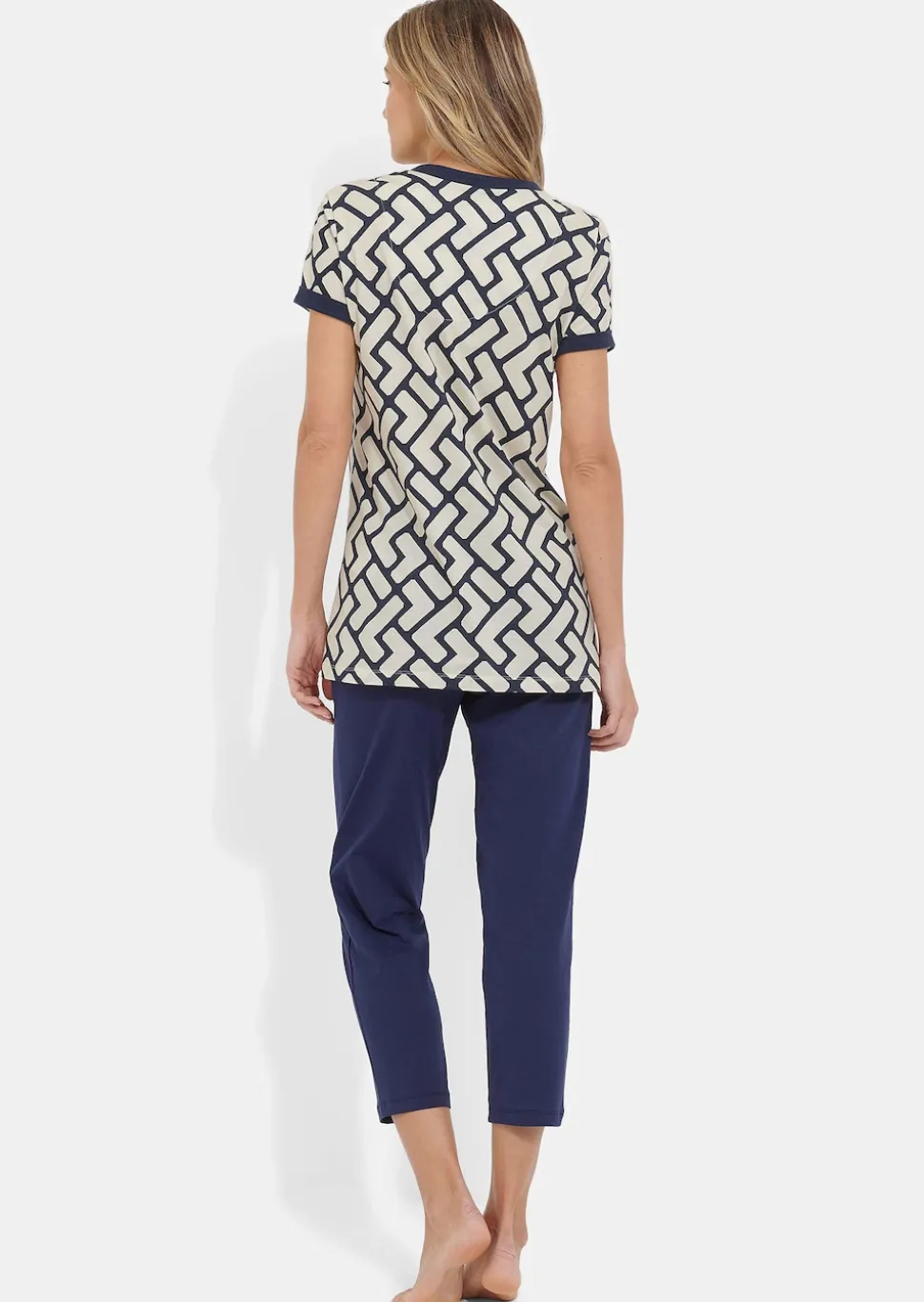 Pyjama en jersey avec pantalon 7/8