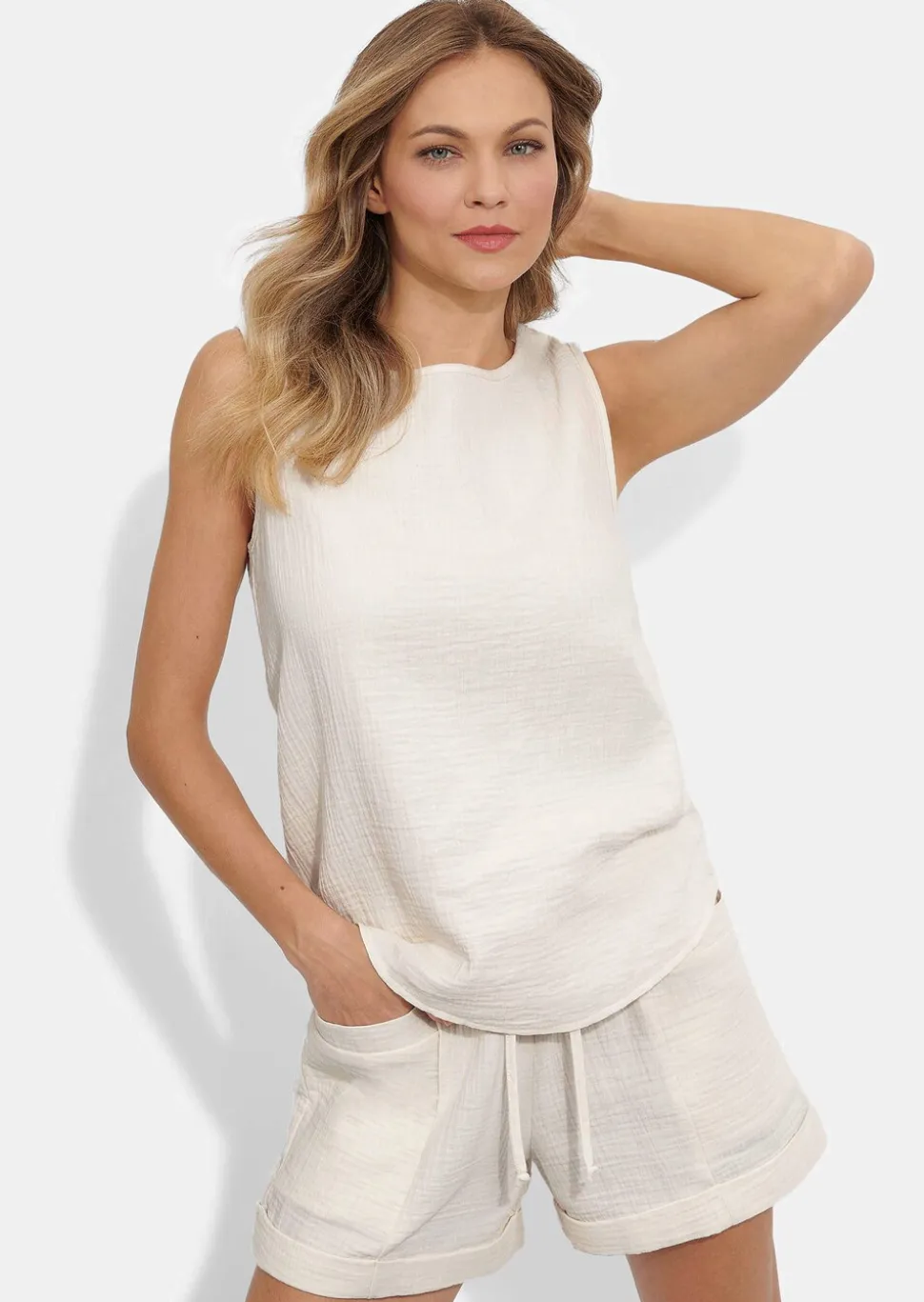Pyjashort en mousseline de coton