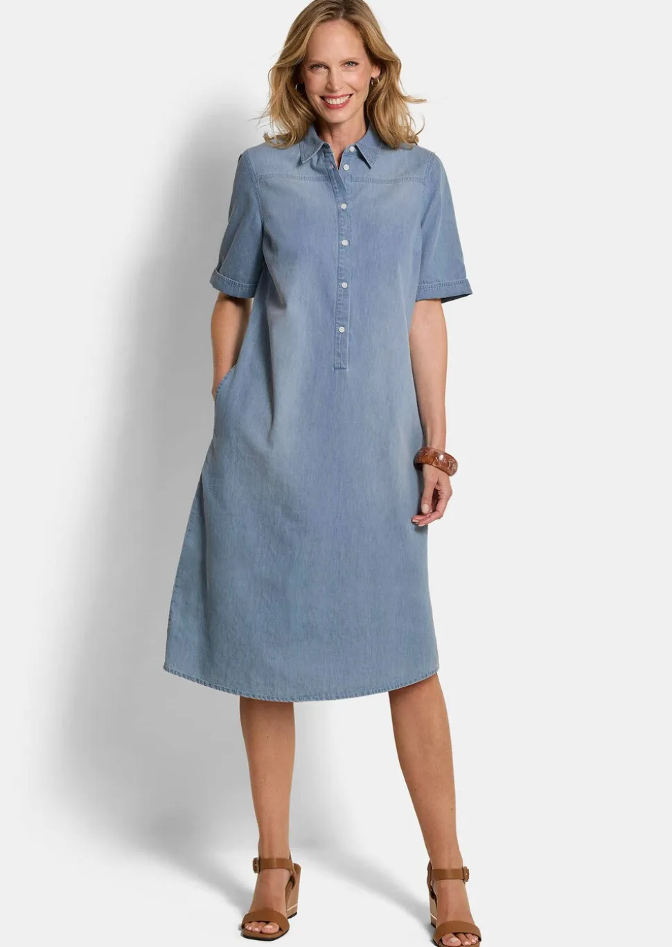 Robe aspect jean, en pur coton