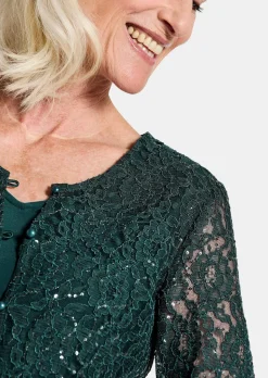 Robe avec veste en dentelle et paillettes