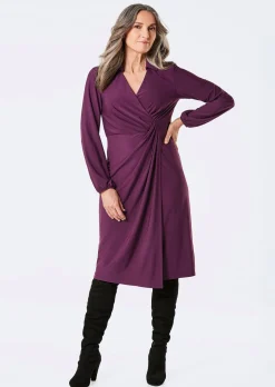 Robe cache-cœur avec col chemise