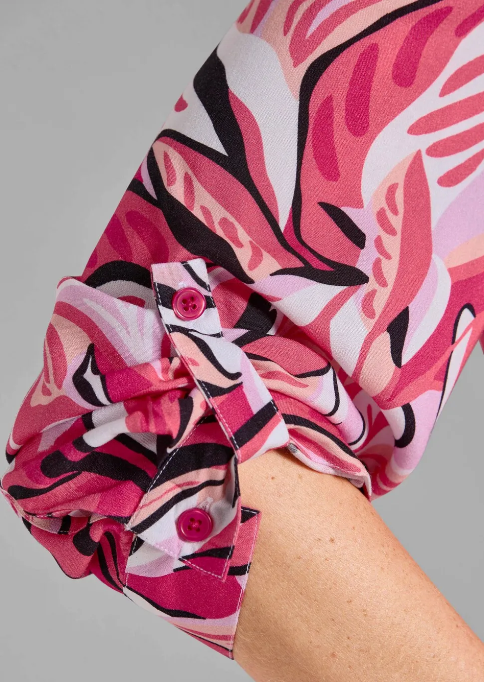 Robe-chemisier avec imprimé de feuilles